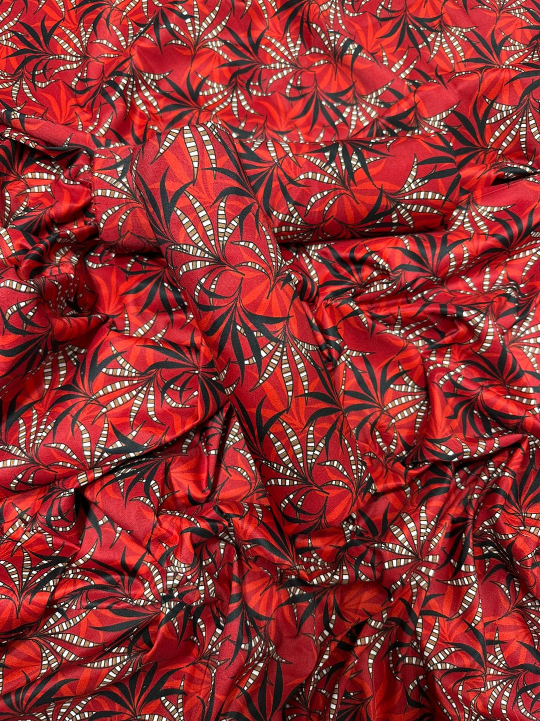 Micro Polo Cotton 2pcs Suit Red White SL Leaf