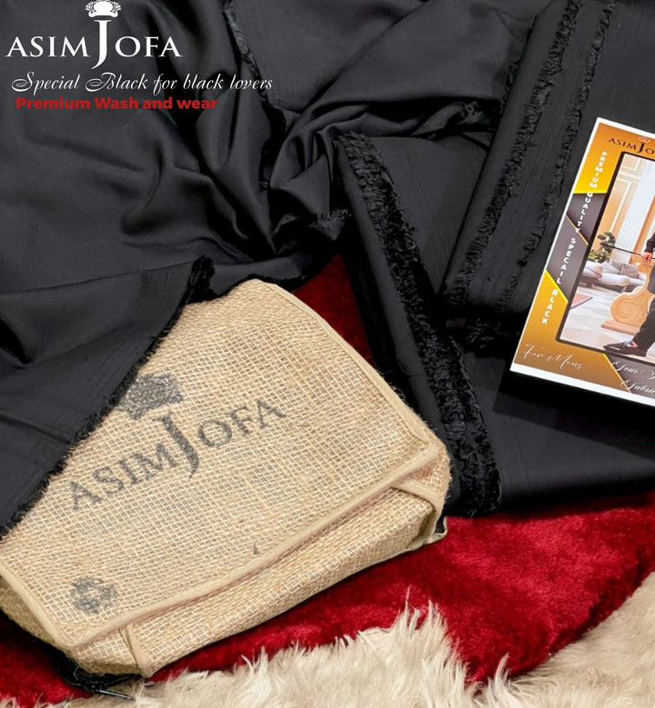 ASIM JOFA Jet Black Premium Men Suit