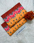 Summer Cotton All over 2pcs Premium Orange Red Roses