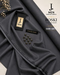 J. Junaid Jamshaid Online Premium Wash & Wear Boski Suiting For Men Dark Grey