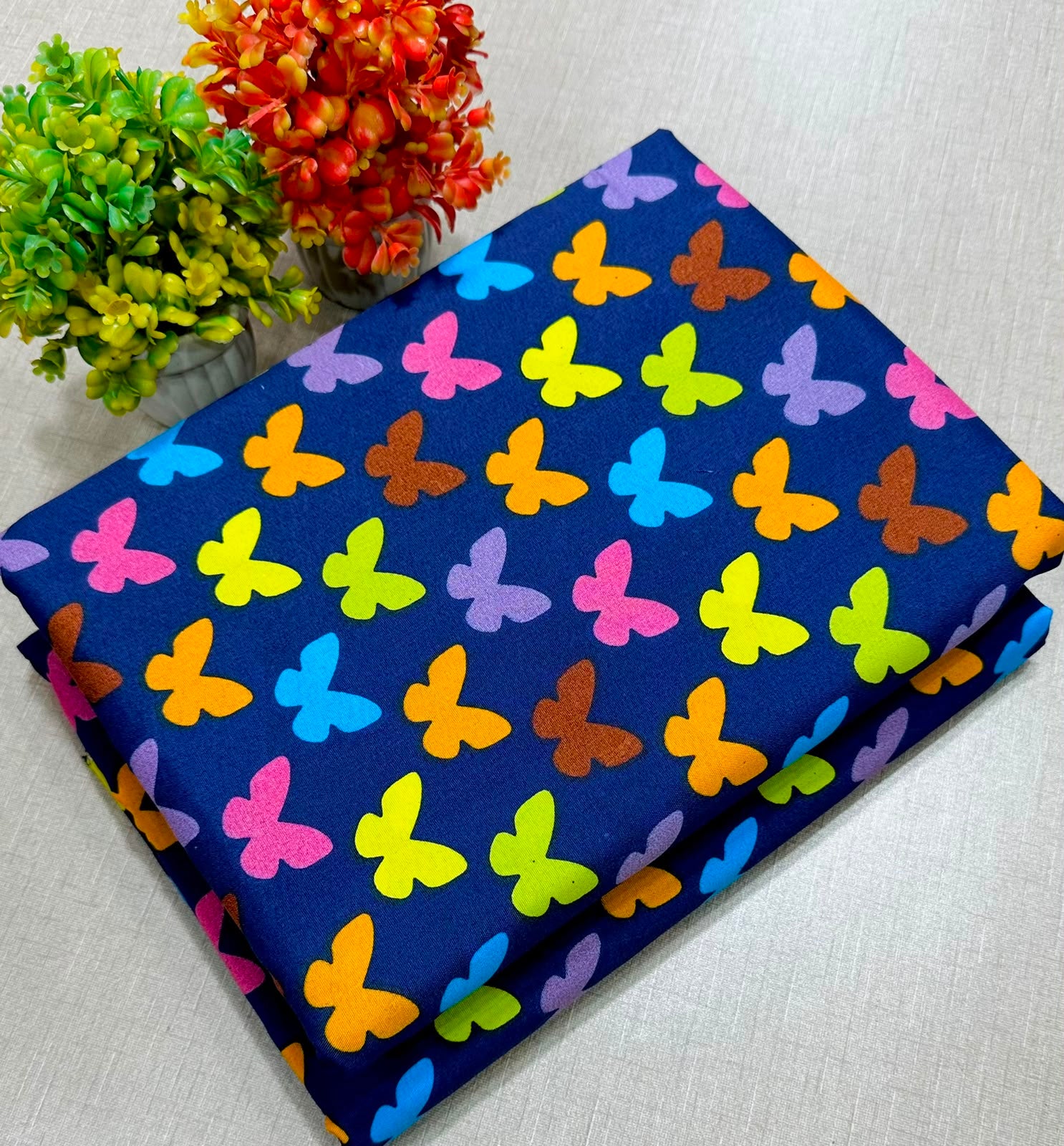 Summer Cotton All over 2pcs Premium Blue Butterfly NW
