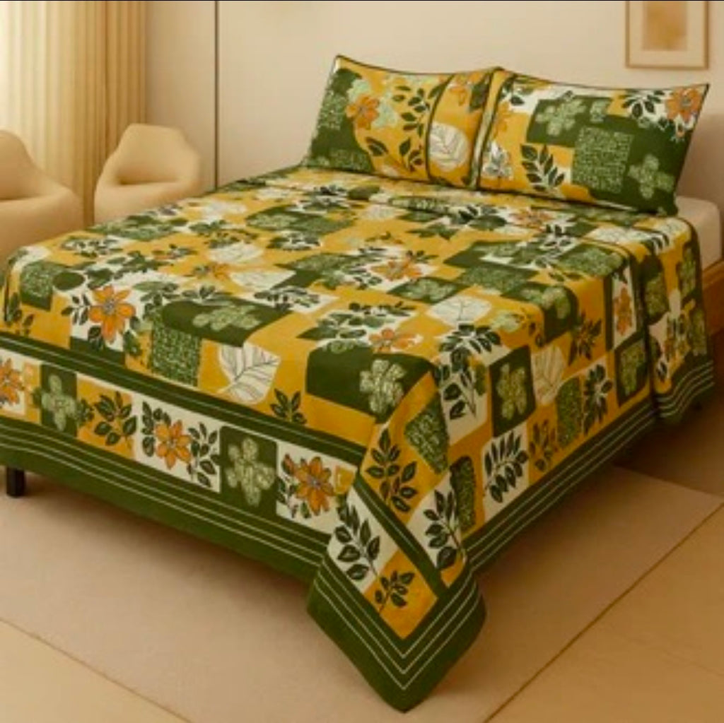 3D Leather Cotton Bedsheet AM3D-00180
