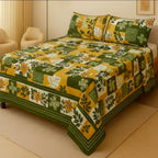 3D Leather Cotton Bedsheet AM3D-00180