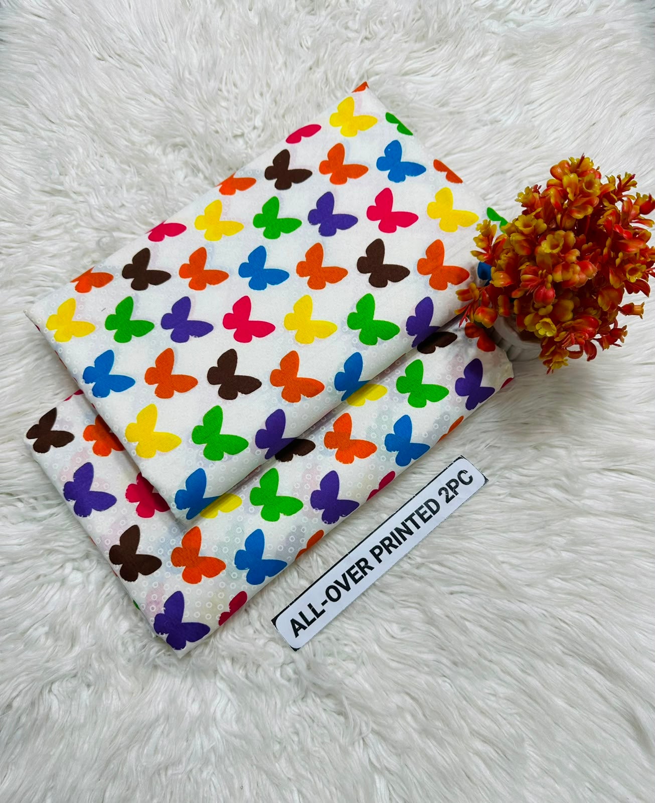 Summer Cotton All over 2pcs Premium White Butterfly NW