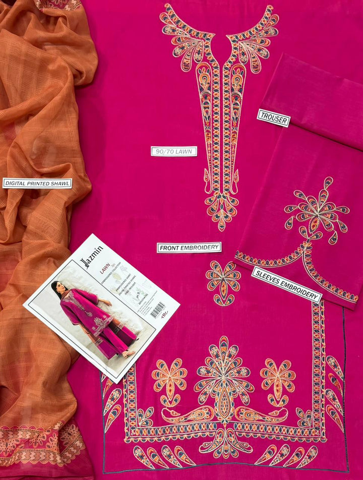 Summer Lawn Embroidery 3pcs Collection AYL3-10729