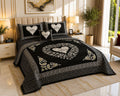Sweetheart Luxury 4pcs Velvet Jacquard Bedsheet Set Black
