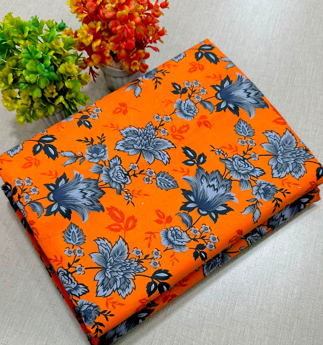 Summer Cotton All over 2pcs Premium Orange Rani NW