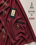 J. Junaid Jamshaid Online Premium Wash & Wear Boski Suiting For Men RedWine
