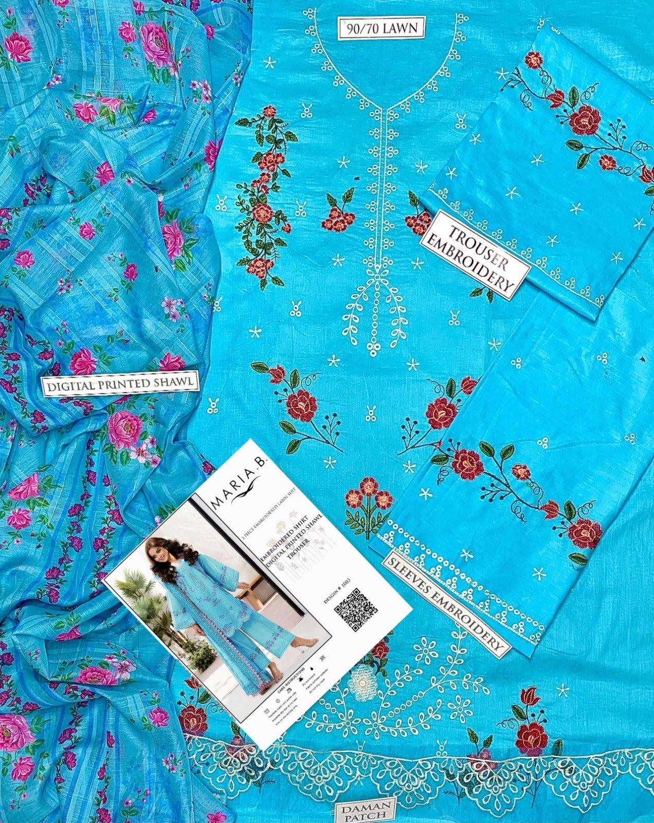 Summer Lawn Embroidery 3pcs Collection AYL3-10715