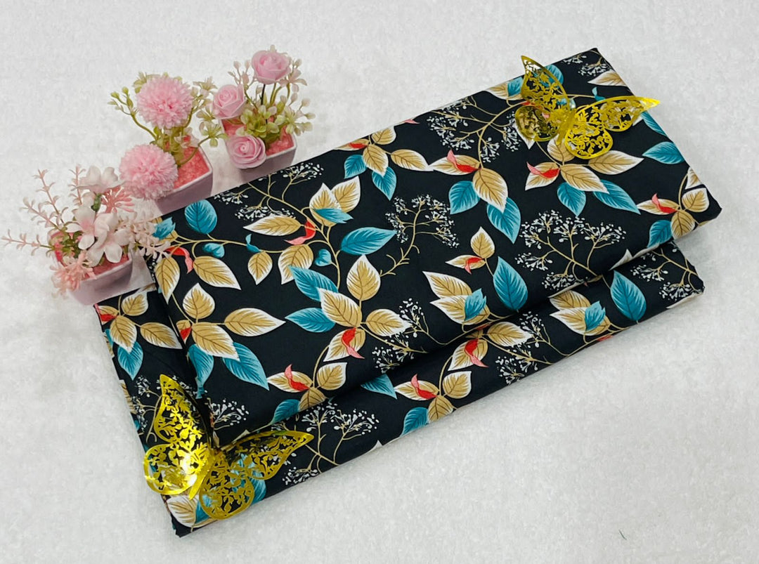Micro Polo Cotton 2pcs Suit Black Gold pati