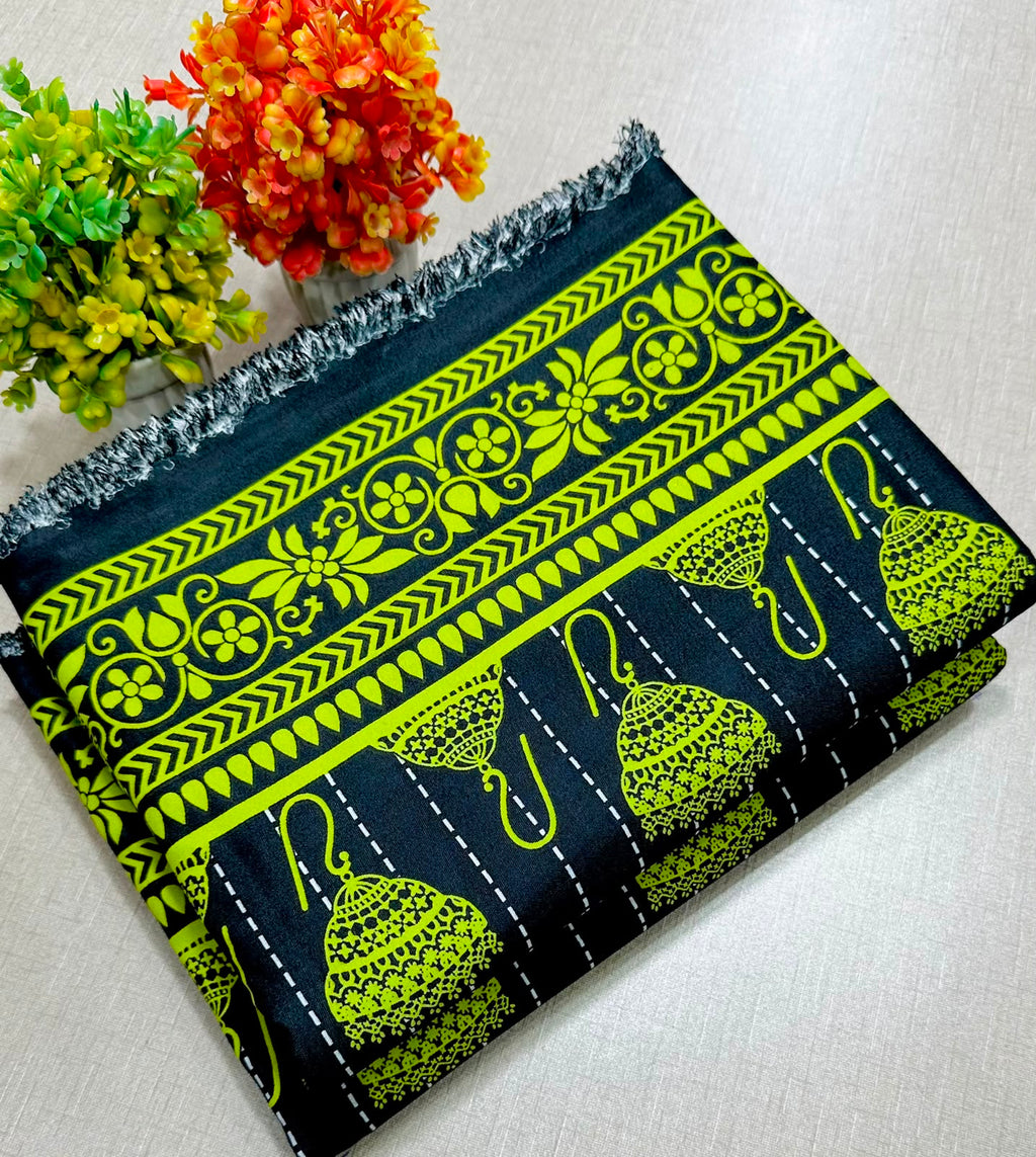 Summer Cotton All over 2pcs Premium NW Green Jhumka