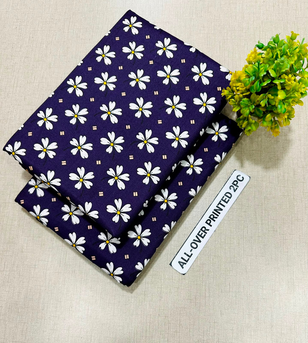 Summer Cotton All over 2pcs Premium Purple white Fl Beauty