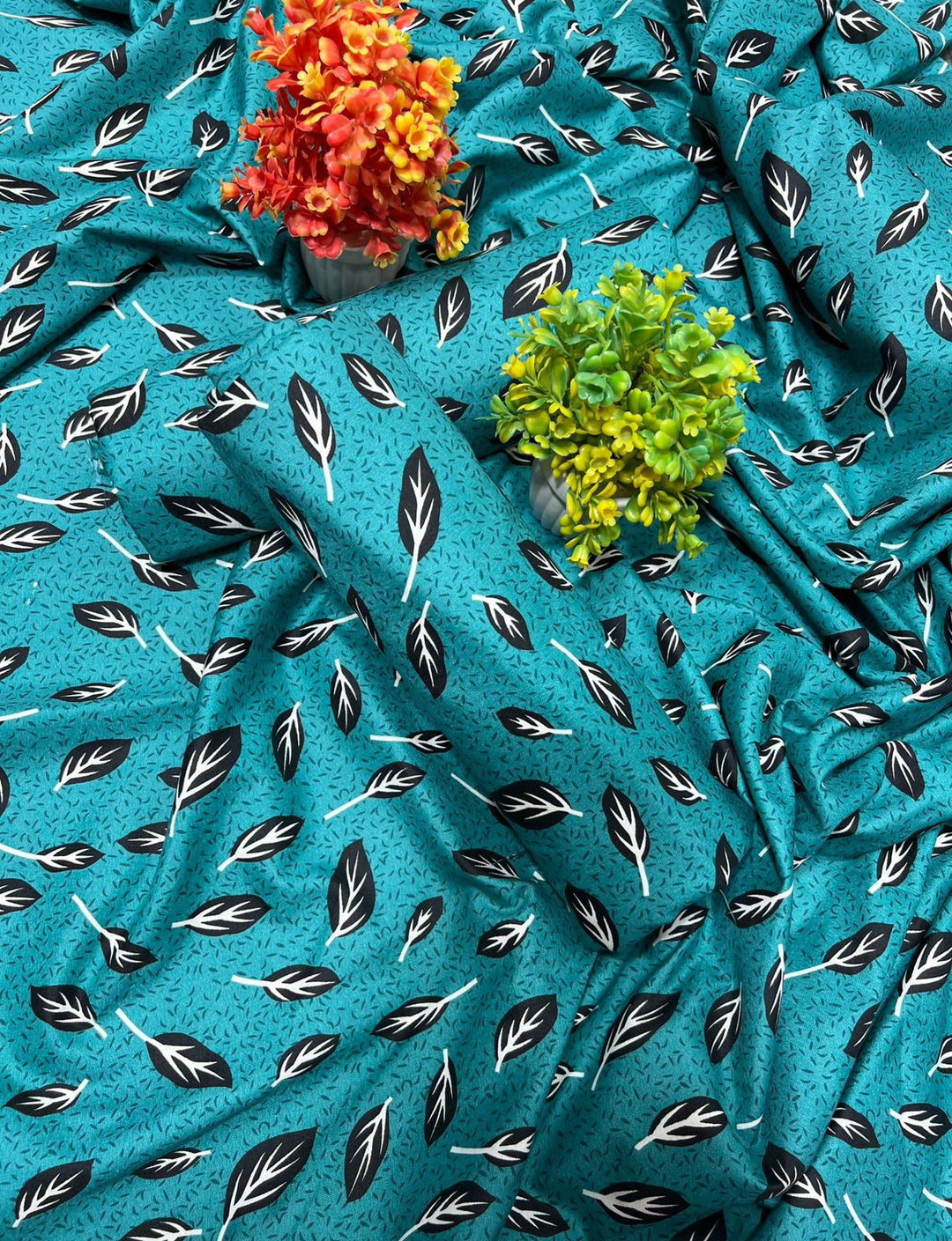 Micro Polo Cotton 2pcs Suit Zinc Black Leaf