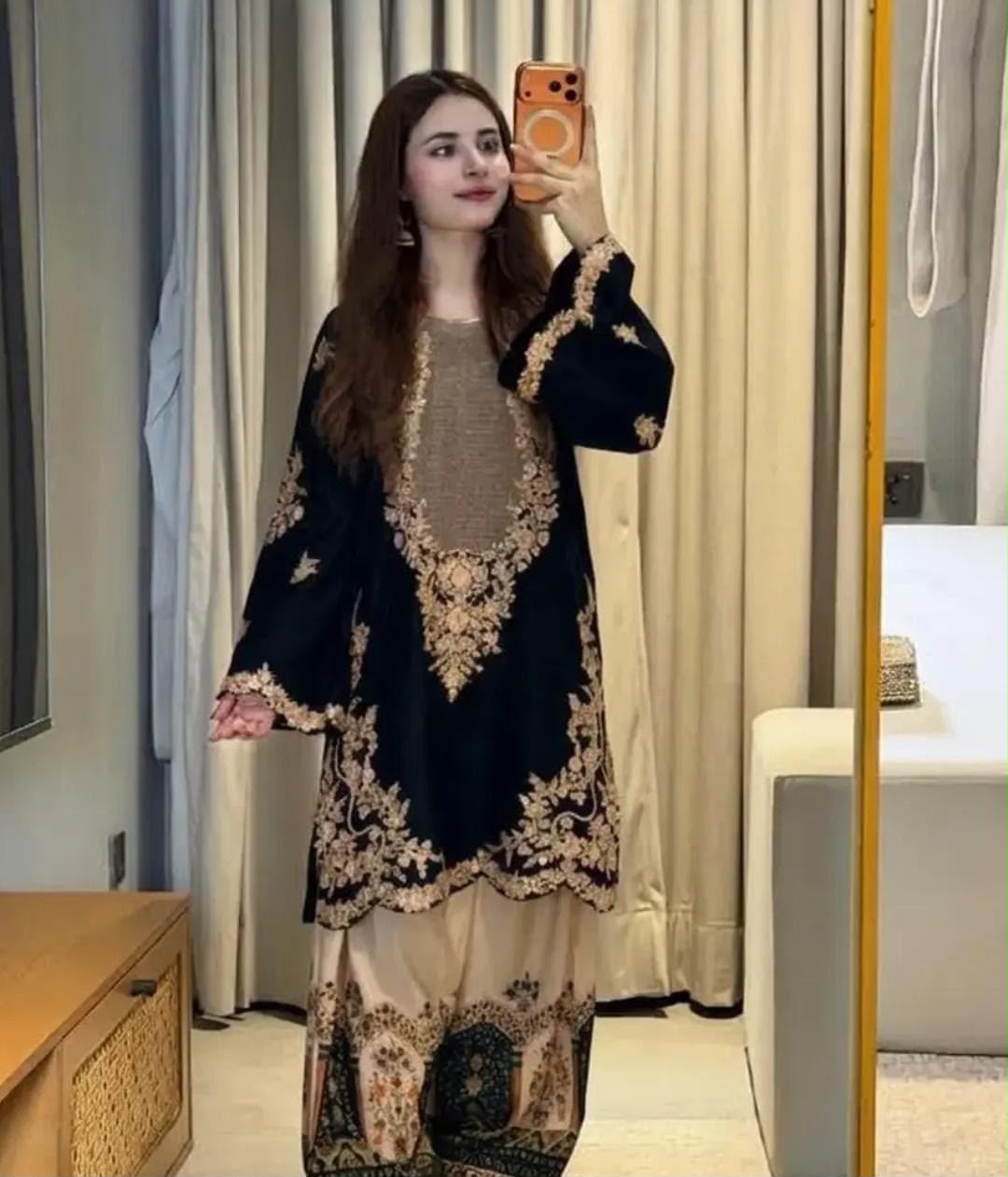 Most Trending Silk Embroidery 2pcs Black