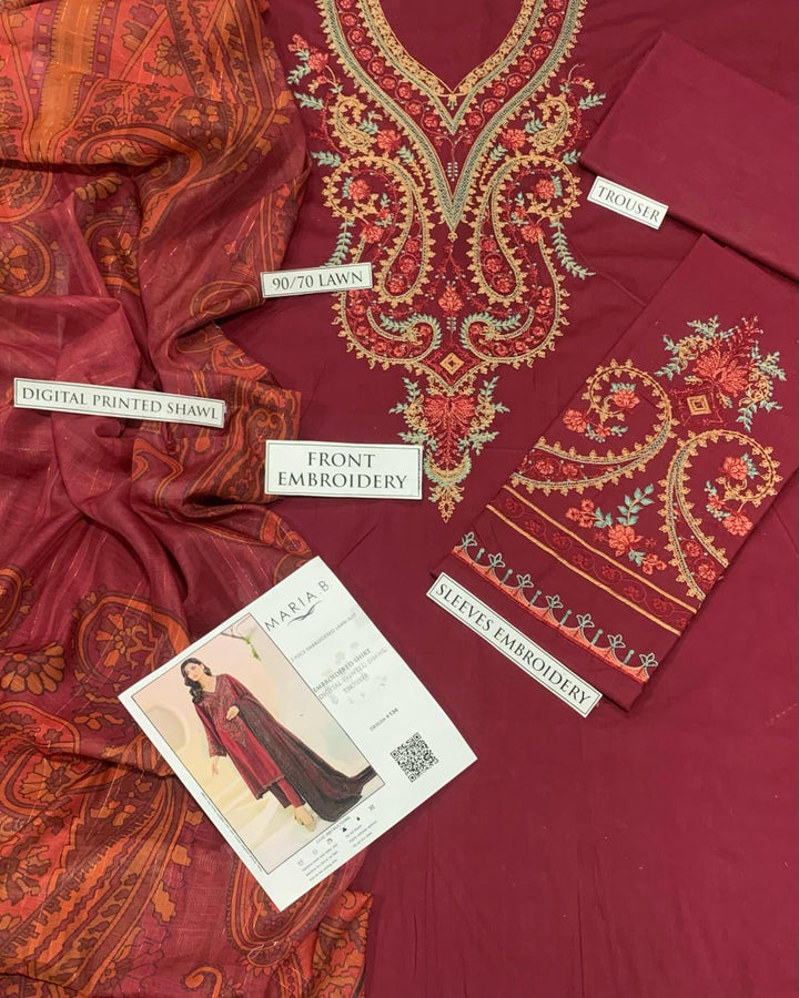 Summer Lawn Embroidery 3pcs Collection AYL3-10716