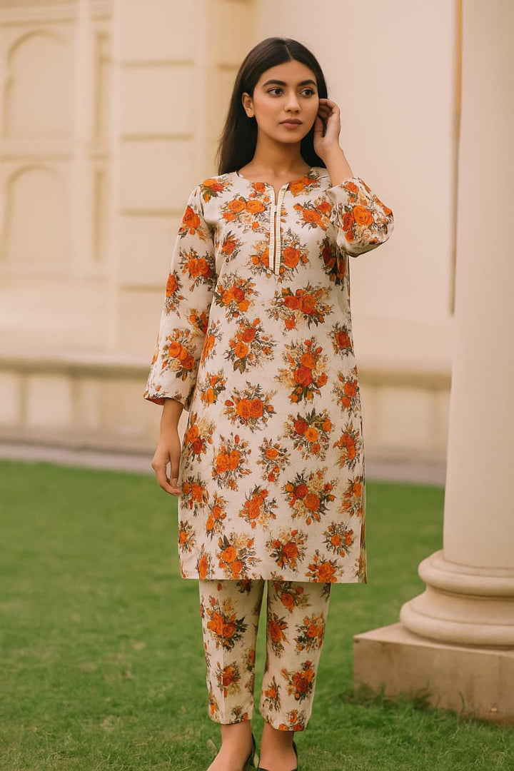 Micro Polo Cotton 2pcs Suit Amber Bloom