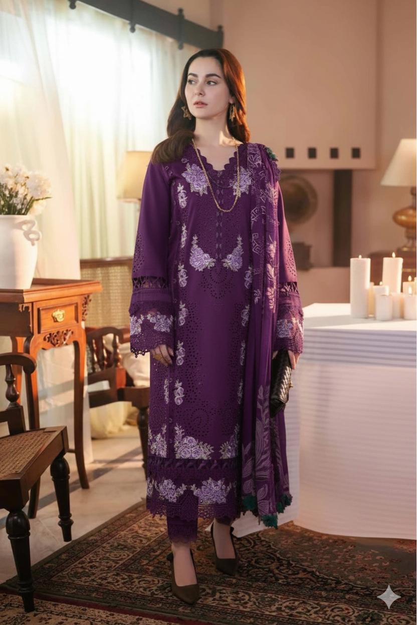 Summer Lawn Embroidery 3pcs Collection AYL3-10719