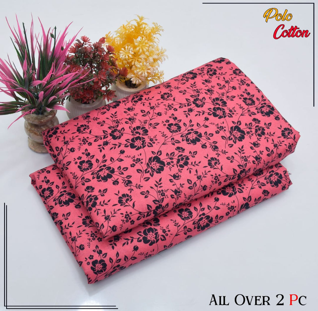 Micro Polo Cotton 2pcs Suit Pink Full Floral BT