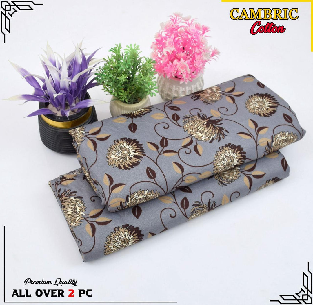 Micro Polo Cotton 2pcs Suit New Grey sunny Flower