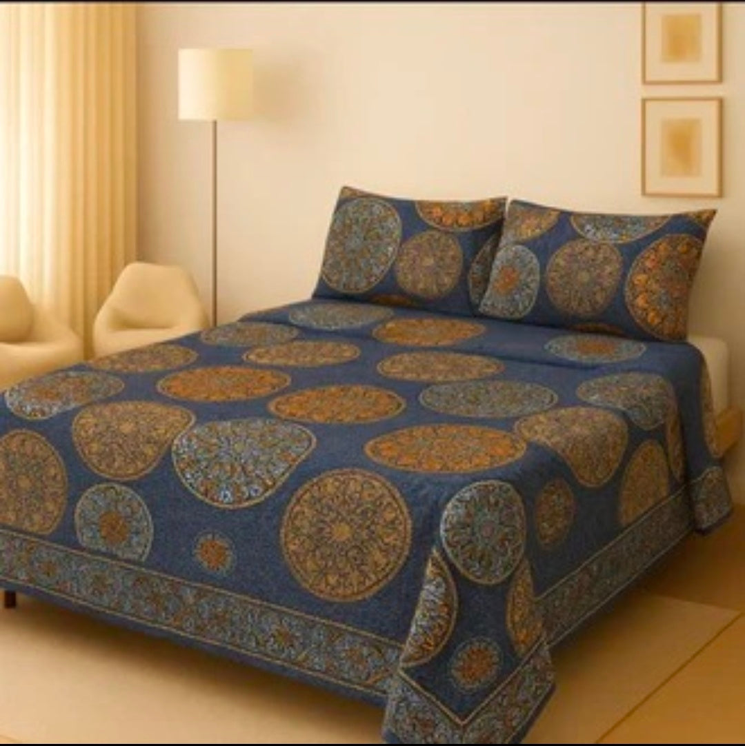 3D Leather Crystal Cotton Bedsheet AM3D-00232