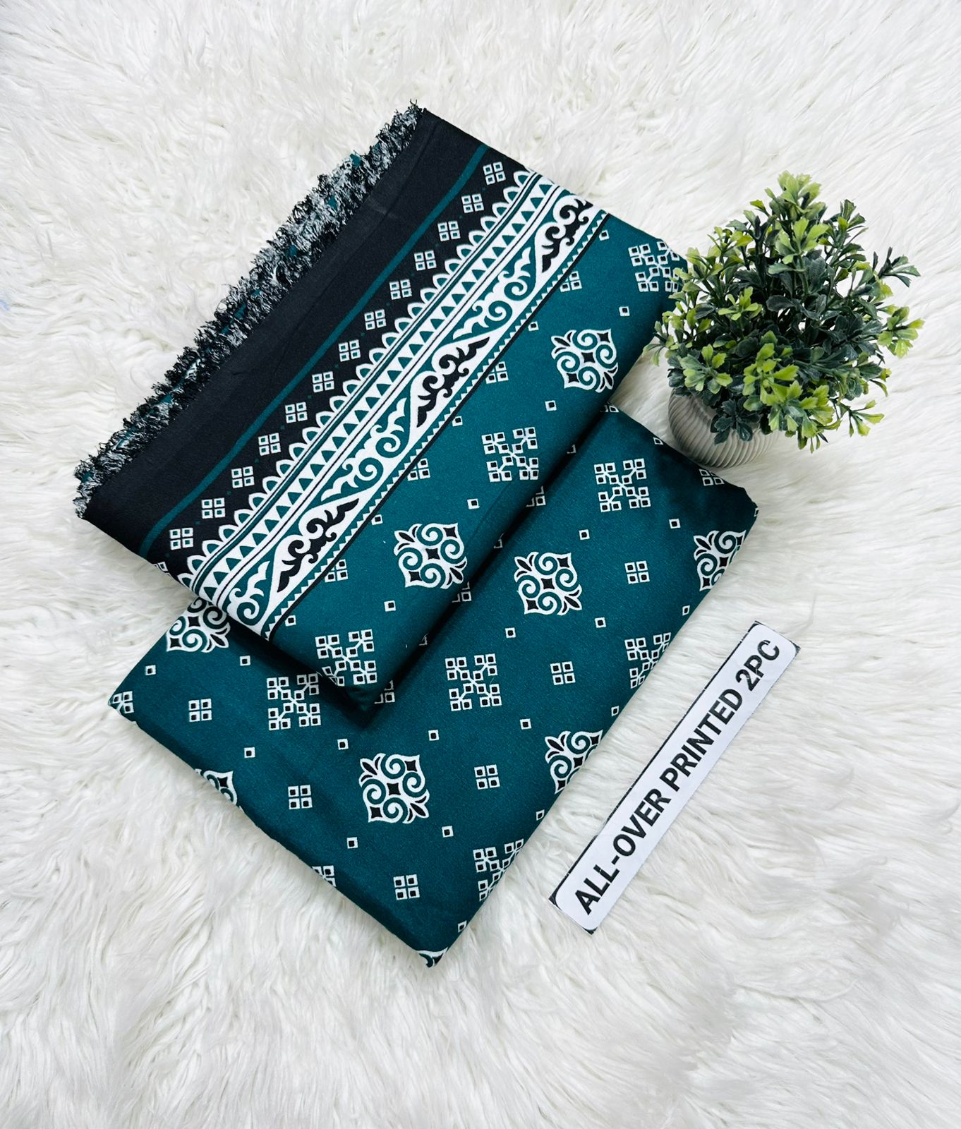 Summer Cotton All over 2pcs Premium Green Taj