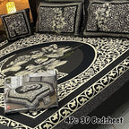 4Pcs 3D Panel Bedsheet Luxury King Size Bedsheets AYPN-00136