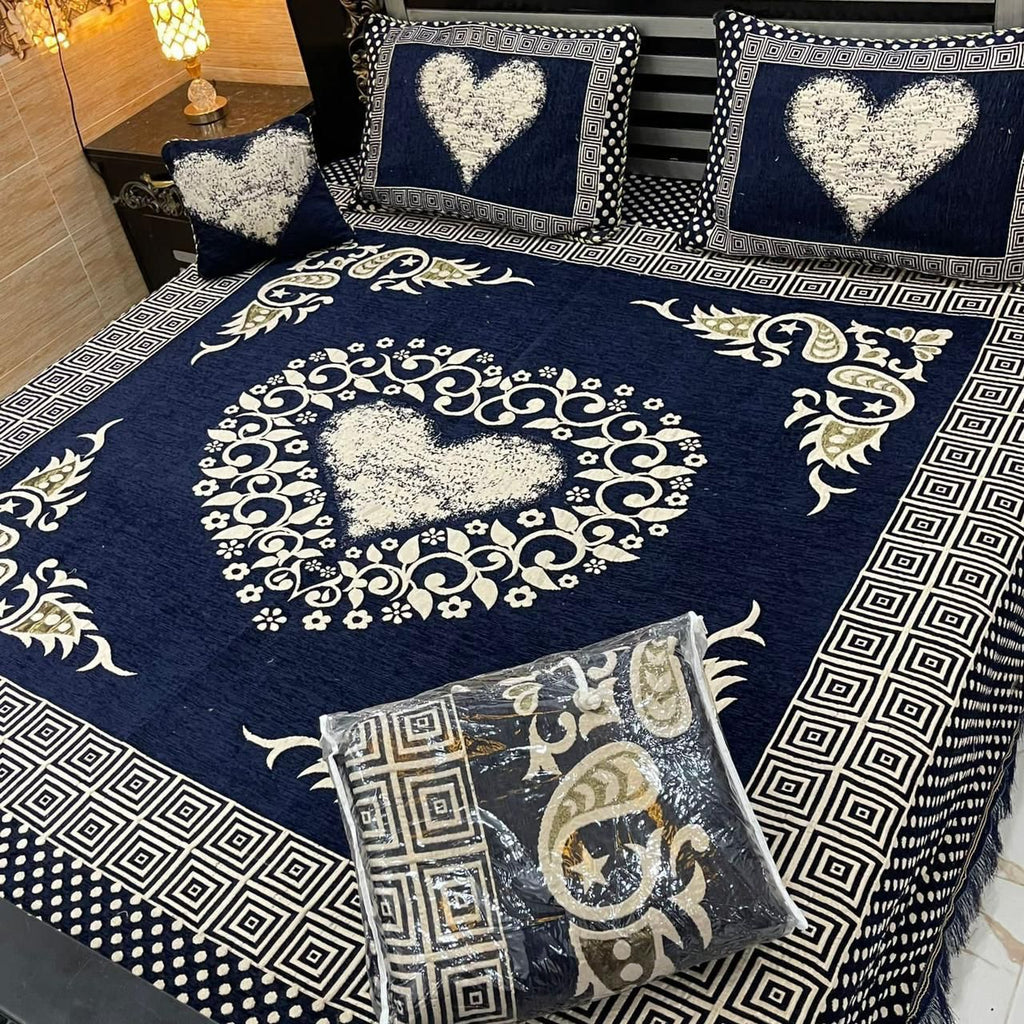 Sweetheart Luxury 4pcs Velvet Jacquard Bedsheet Set