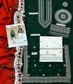 Jazmin Dhanak Embroidered 3Pcs Luxury Collection Green