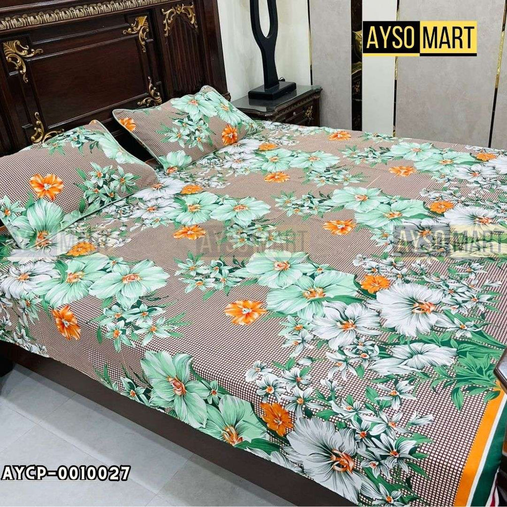 Parrot Rose 3D Crystal Cotton Plus Bedsheet AYCP-001027