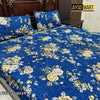 Blue White Gold 3D Crystal Cotton Plus Bedsheet AYCP-001029