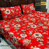 Shocking Red Gold 3D Crystal Cotton Plus Bedsheet AYCP-001030