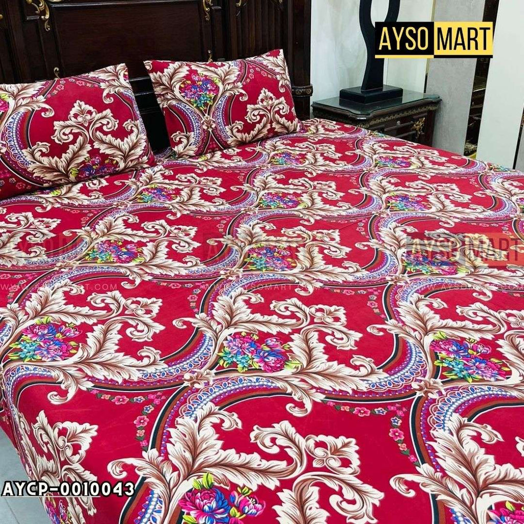 Red Crown 3D Crystal Cotton Plus Bedsheet AYCP-001043