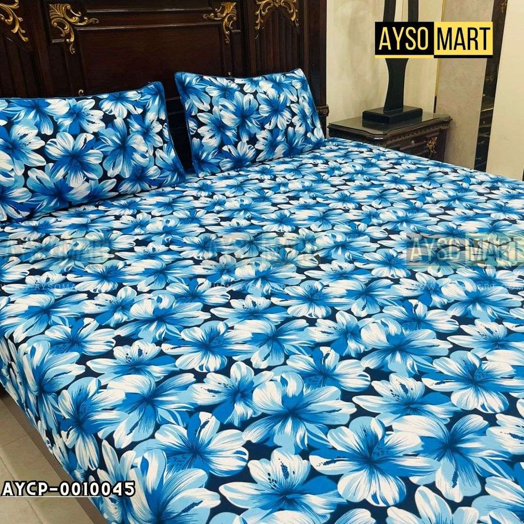 Sky Floral Paradise 3D Crystal Cotton Plus Bedsheet AYCP-001045