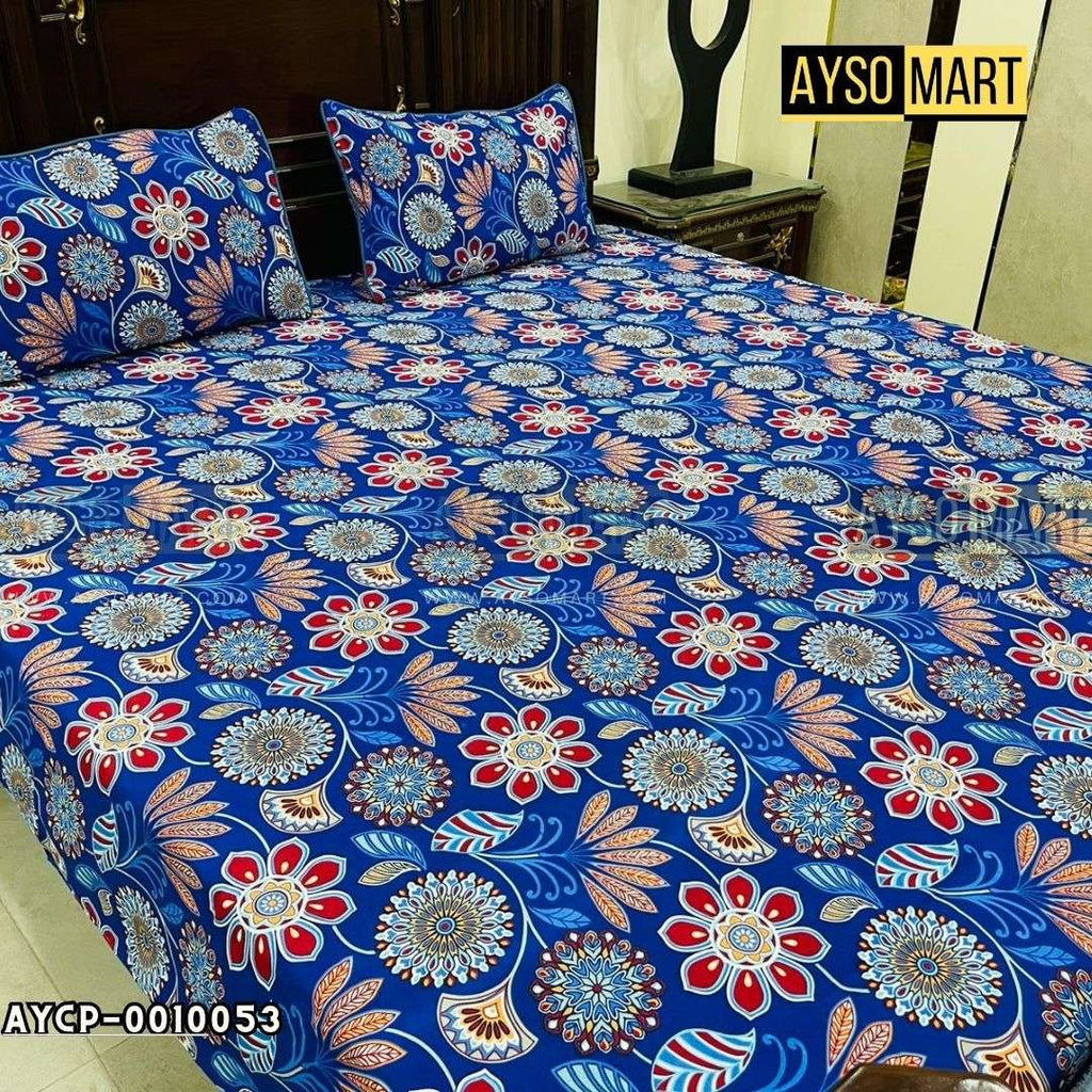 Blue Universe 3D Crystal Cotton Plus Bedsheet AYCP-001053