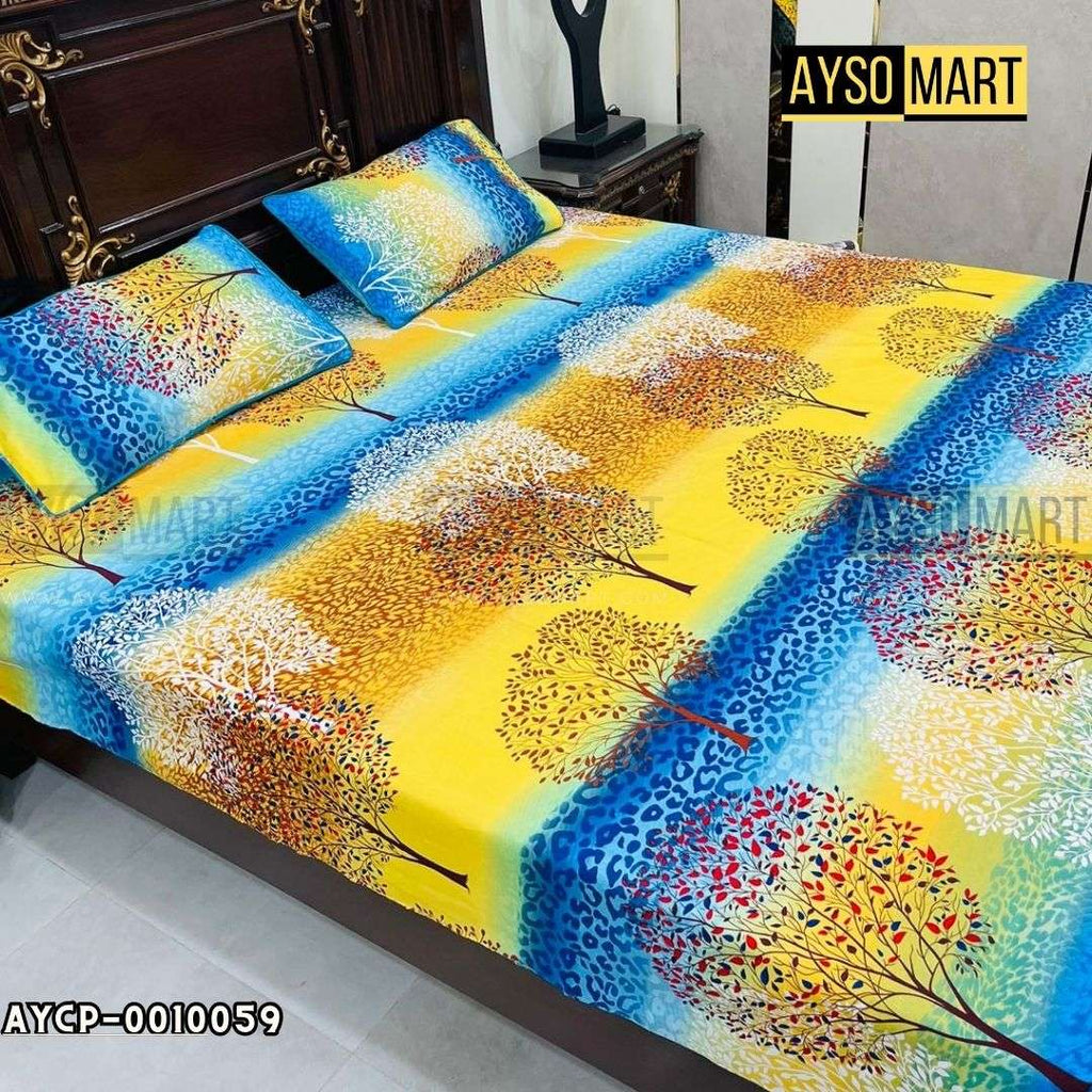 Autumn Tree 3D Crystal Cotton Plus Bedsheet AYCP-001059