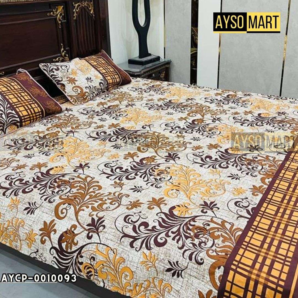 Furni Gold 3D Crystal Cotton Plus Bedsheet AYCP-001093