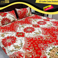 Red PRD 3D Crystal Cotton Bedsheet AM3D-00213