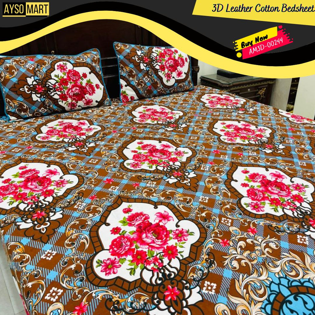 Beige Kite 3D Crystal Cotton Bedsheet AM3D-00244