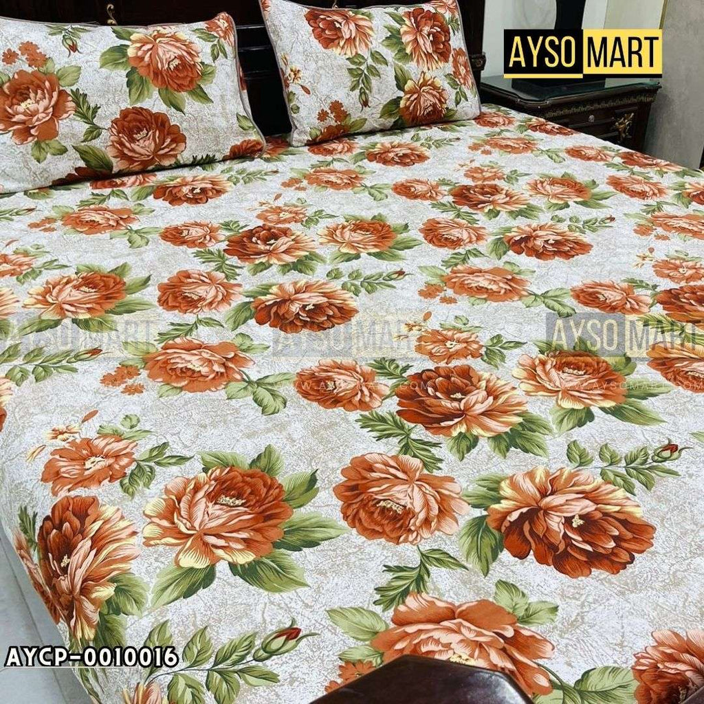 Apricot 3D Crystal Cotton Plus Bedsheet AYCP-001016