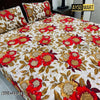 Red Gold Rose 3D Crystal Cotton Plus Bedsheet AYCP-001003