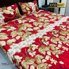 Red Gold Leaf 3D Crystal Cotton Plus Bedsheet AYCP-001002