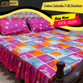 Luxury Cotton Salonica Double Bed Frill Bedsheet AYFR-00104