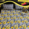 Yellow Black 5 pcs Pure Cotton Bedsheet AM5PD-00102